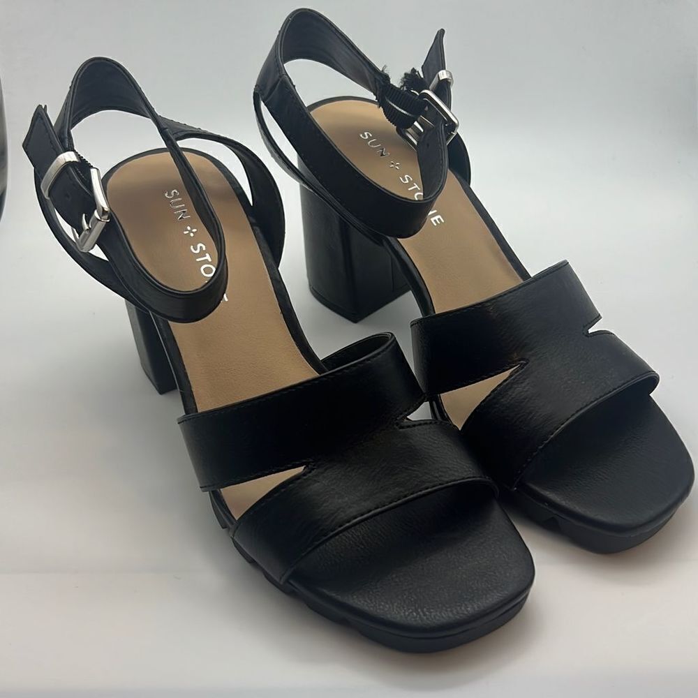 Sun‎ + Stone Raynaap black wedge- women7.5